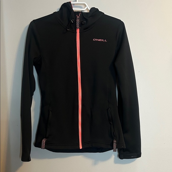 O'Neill Black Jacket with Coral Details - Picture 1 of 13
